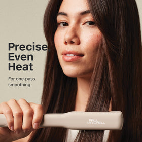 Paul Mitchell Smooth+ Ceramic Flat Iron in use on hair