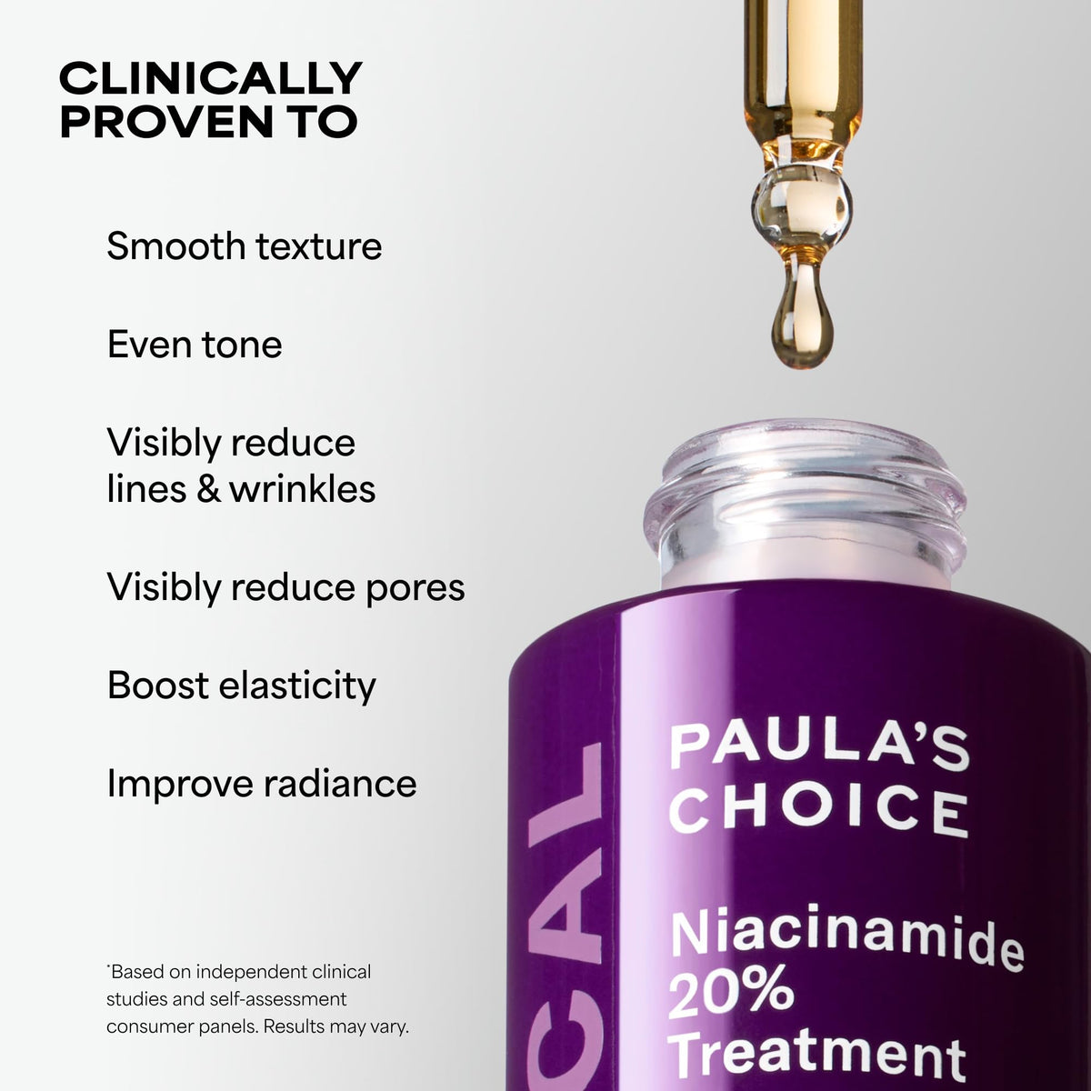 Paula's Choice 20% Niacinamide Face Serum application on skin