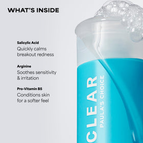 Paula's Choice CLEAR Acne Cleanser on a bathroom counter