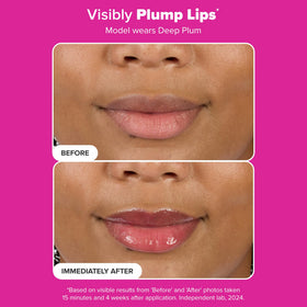 Paula's Choice Pro-Collagen Peptide Gloss Lip Balm Deep Plum with lipstick