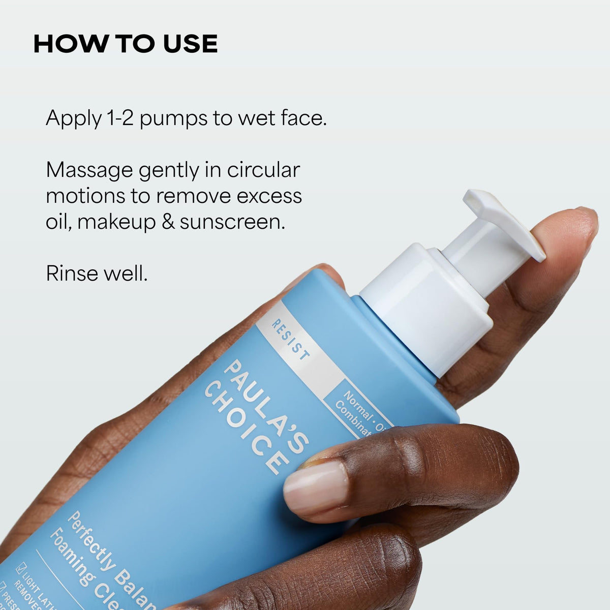 Paula's Choice RESIST Foaming Facial Cleanser with ingredients displayed