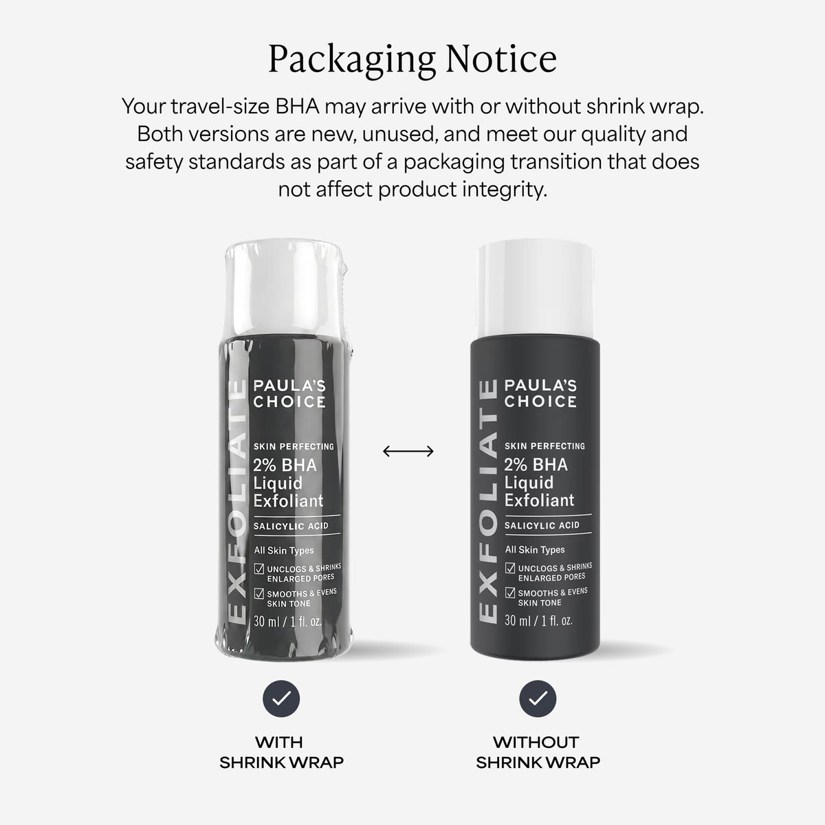 Paula's Choice Skin Perfecting 2% BHA Liquid Exfoliant 1oz bottle side view