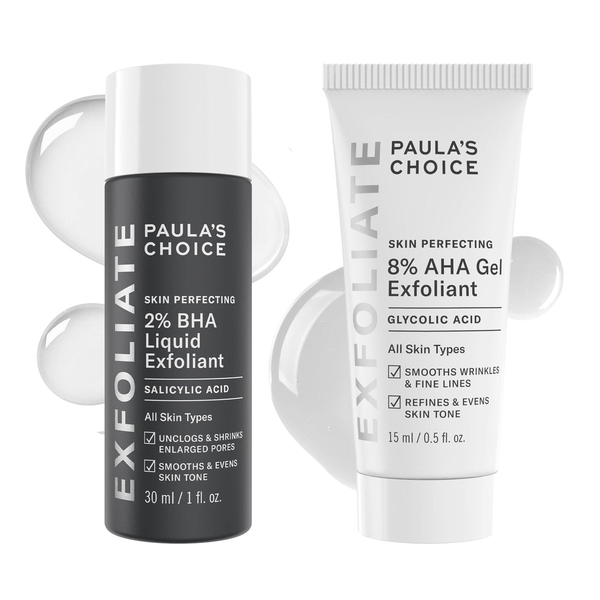 Paula's Choice SKIN PERFECTING AHA & BHA Exfoliant Duo front view