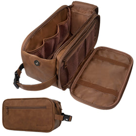 PAVILIA Toiletry Bag for Men brown model front view
