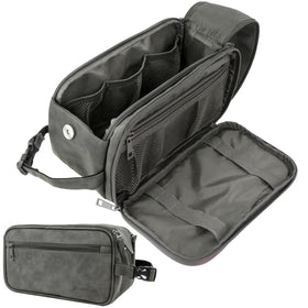 PAVILIA Toiletry Bag for Men dark grey front view