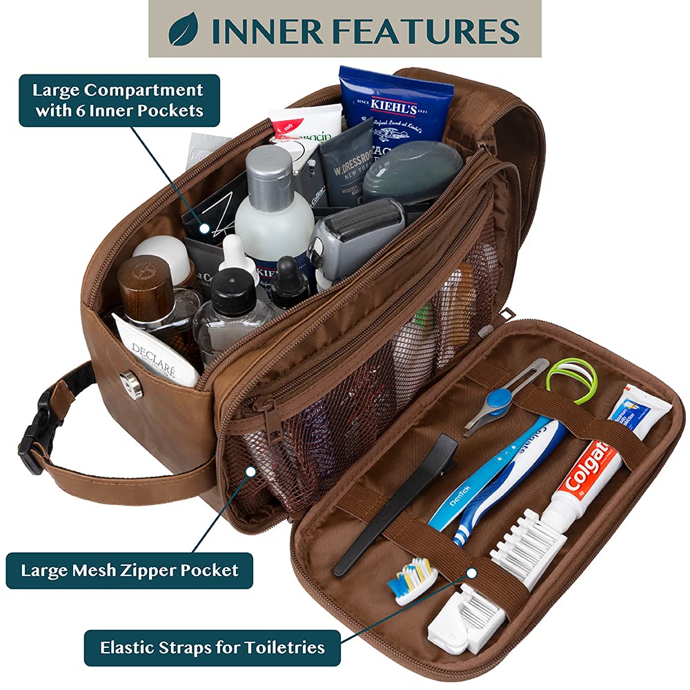 PAVILIA Toiletry Bag for Men showing large compartment
