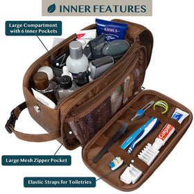 PAVILIA Toiletry Bag for Men showing large compartment