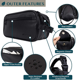 PAVILIA Toiletry Bag open with grooming items inside