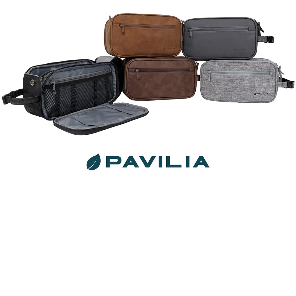 PAVILIA Toiletry Bag packed in a suitcase