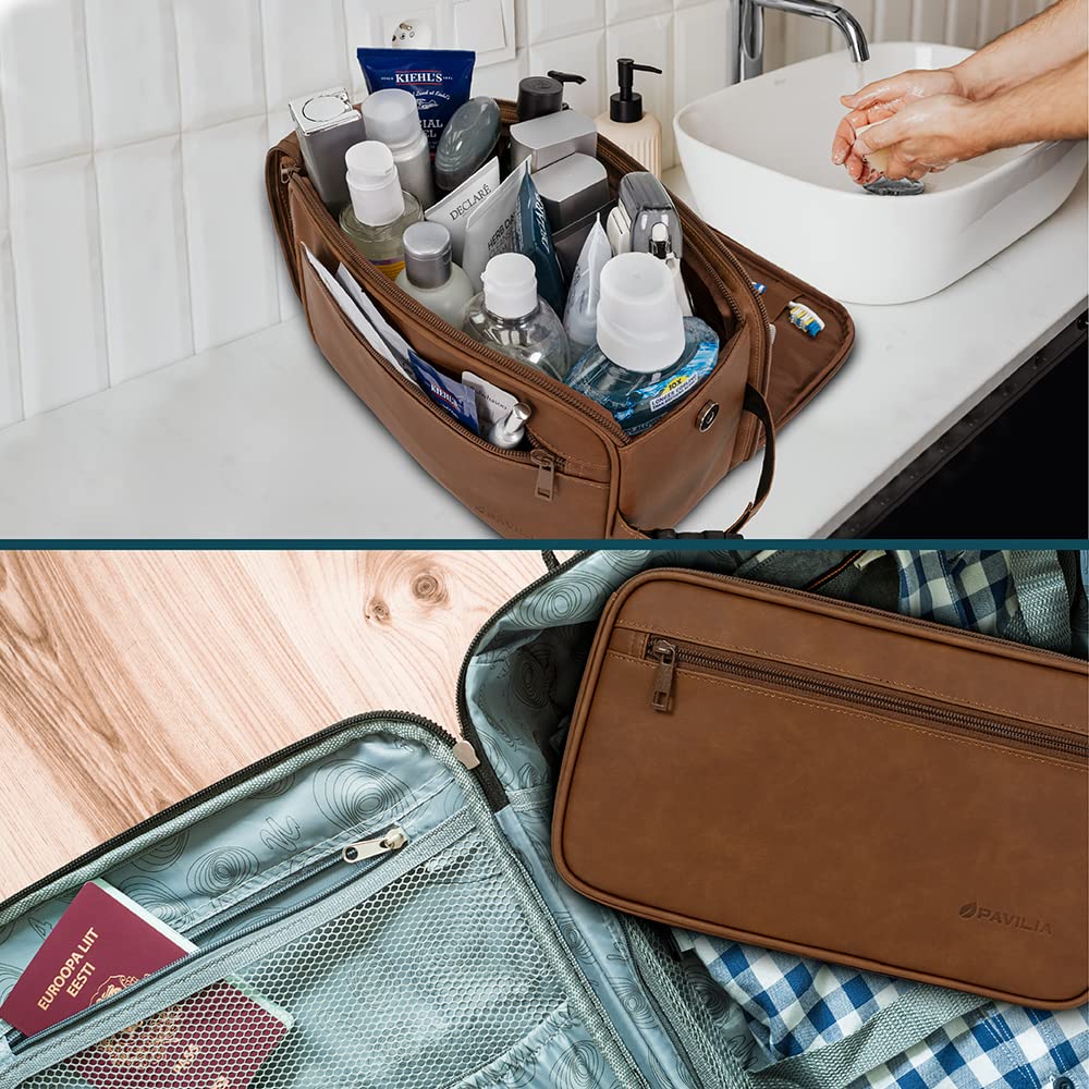 PAVILIA Toiletry Bag packed with grooming essentials