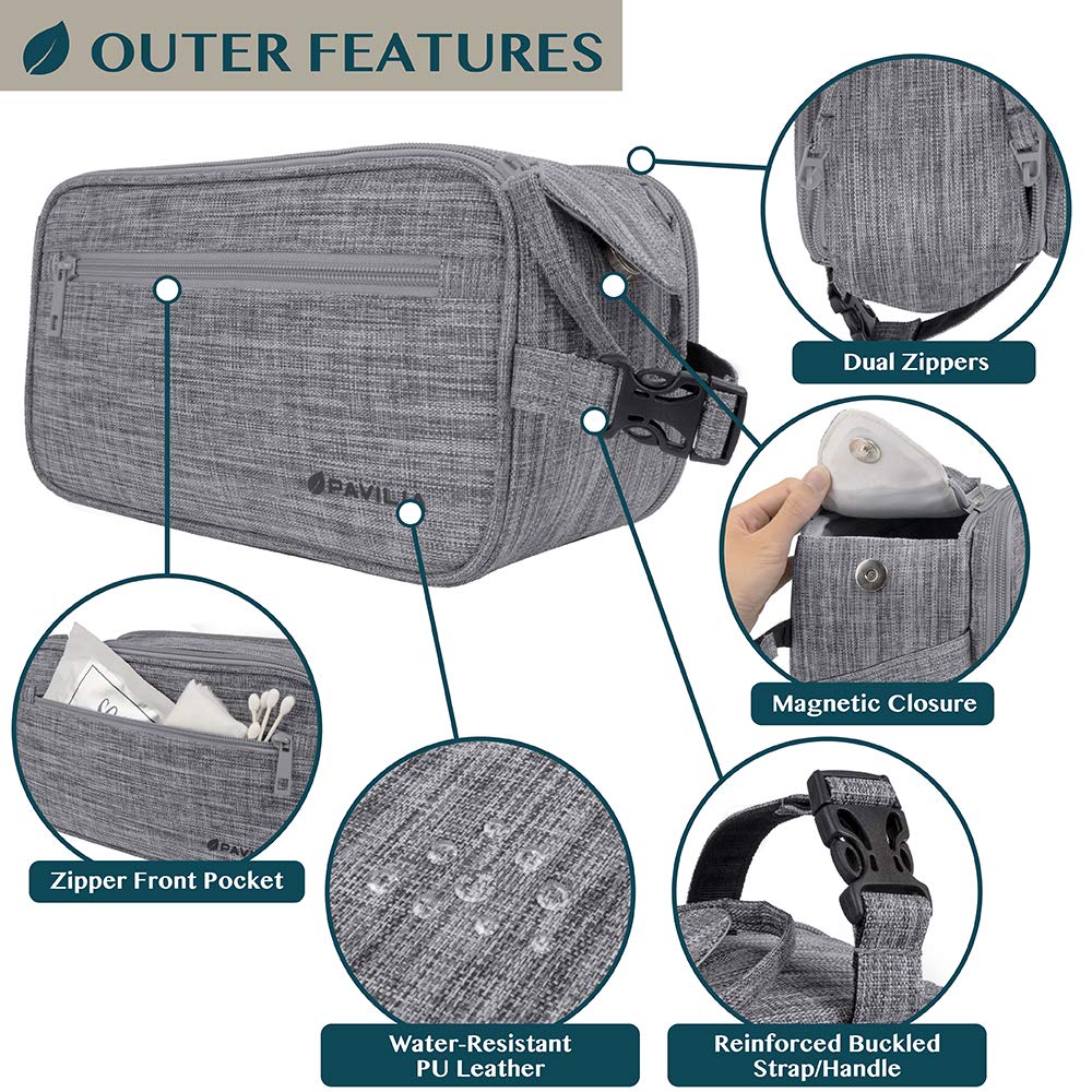 PAVILIA Toiletry Bag side pockets for organisation