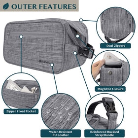 PAVILIA Toiletry Bag side pockets for organisation