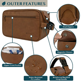PAVILIA Toiletry Bag with clip-on buckle handle