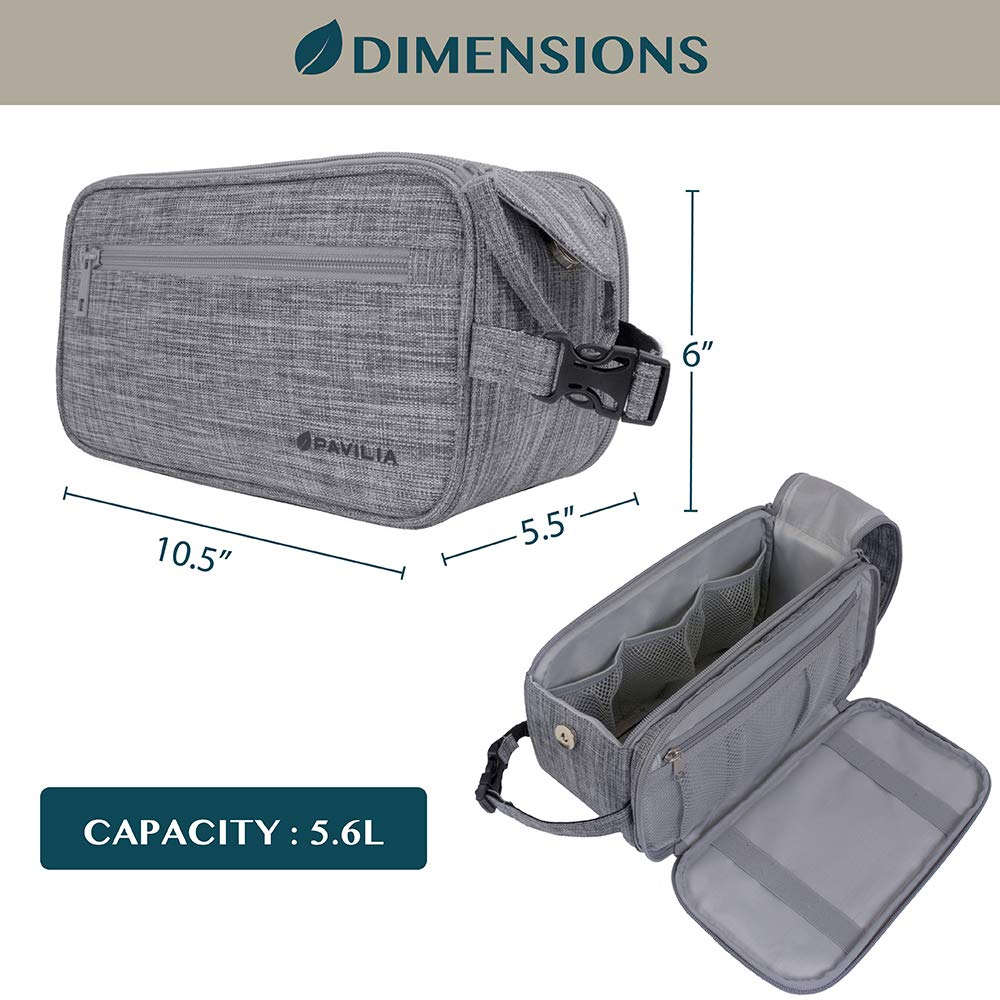 PAVILIA Toiletry Bag with clip-on handle