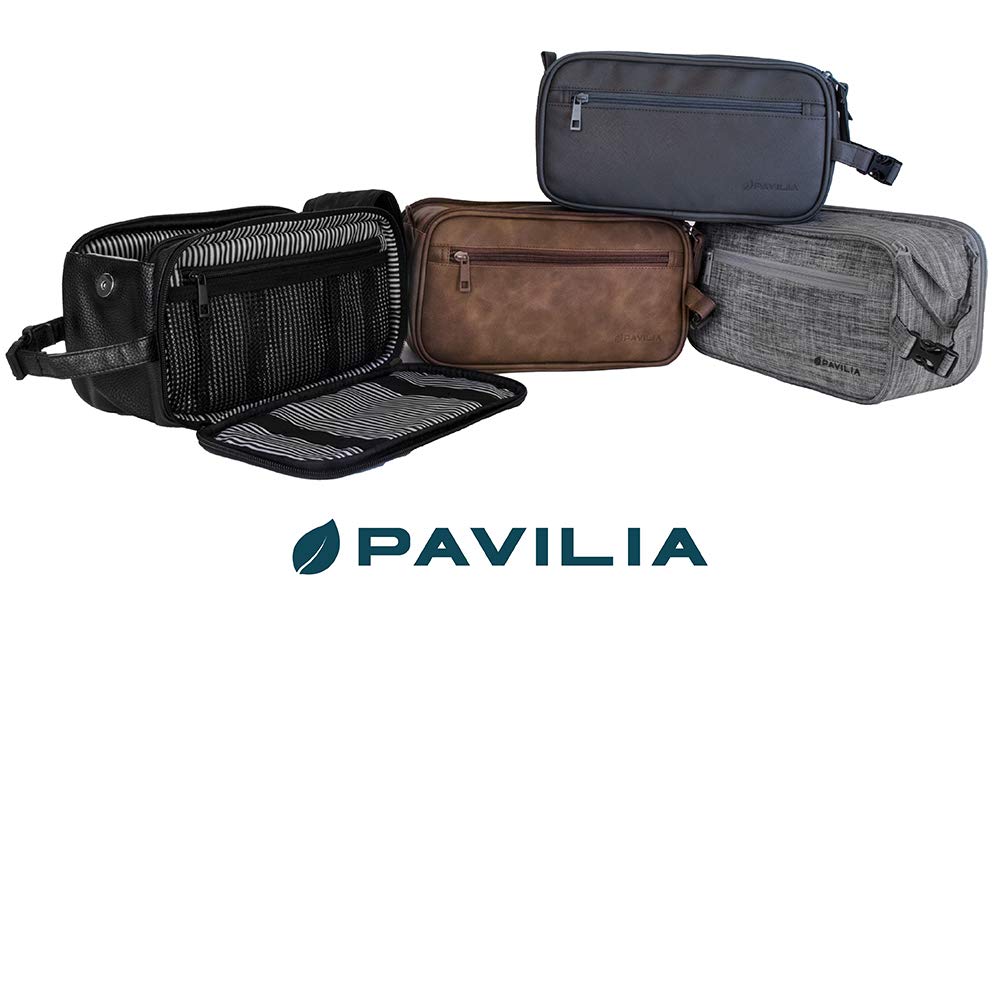 PAVILIA Toiletry Bag with grooming essentials inside