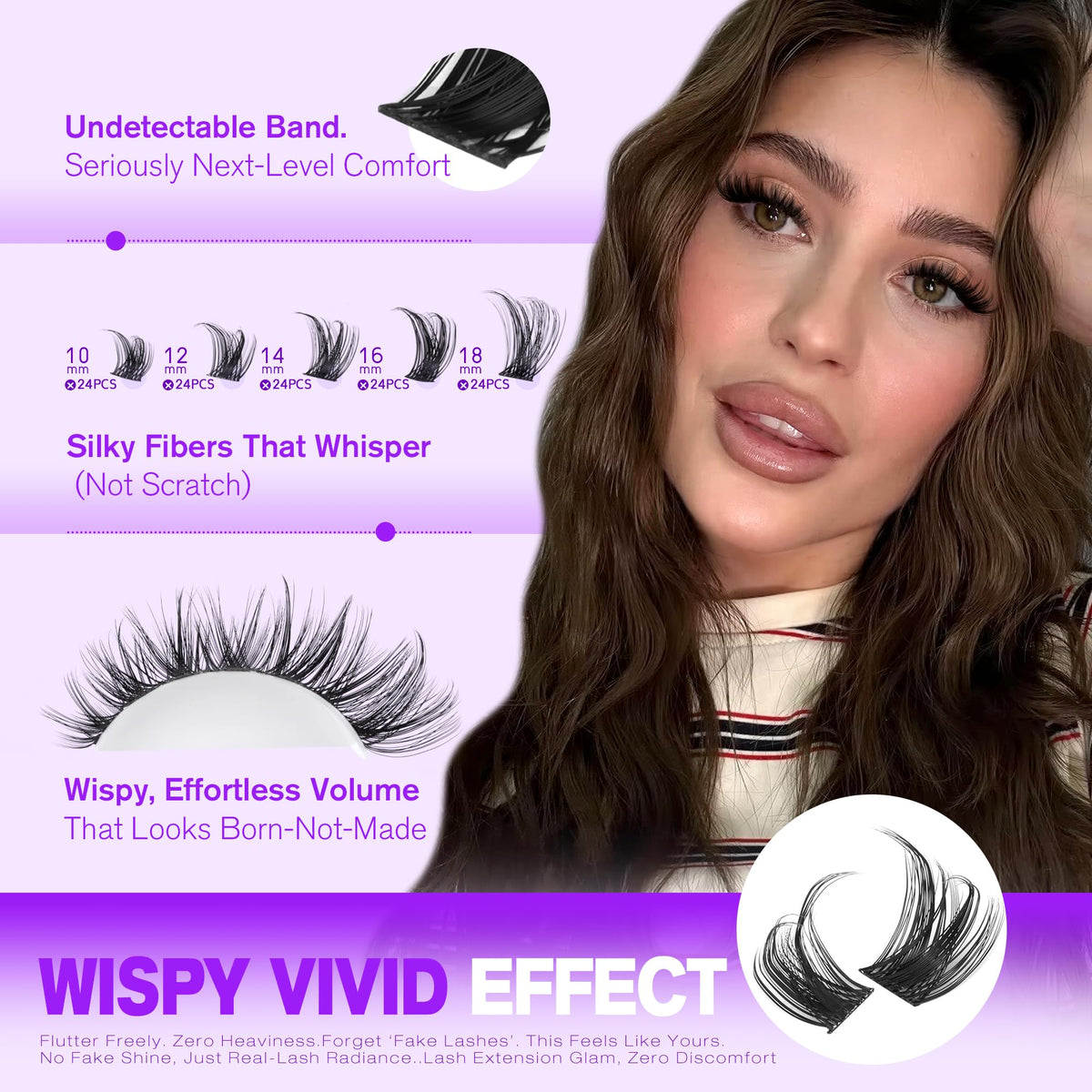 Pawotence Kira Lash Clusters displayed with application tools