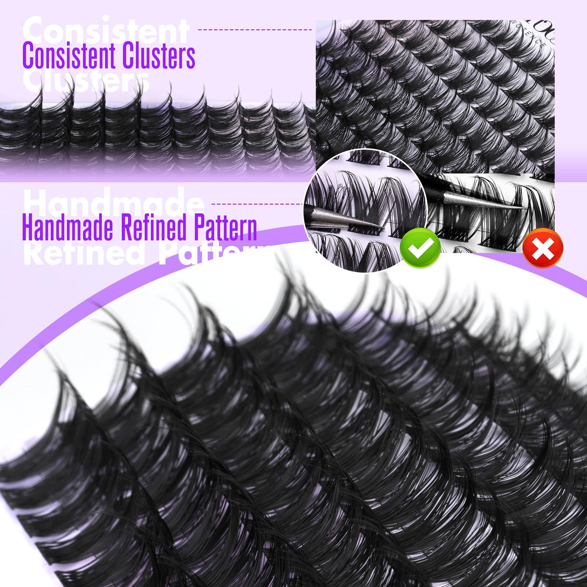 Pawotence Kira Lash Clusters showing soft texture