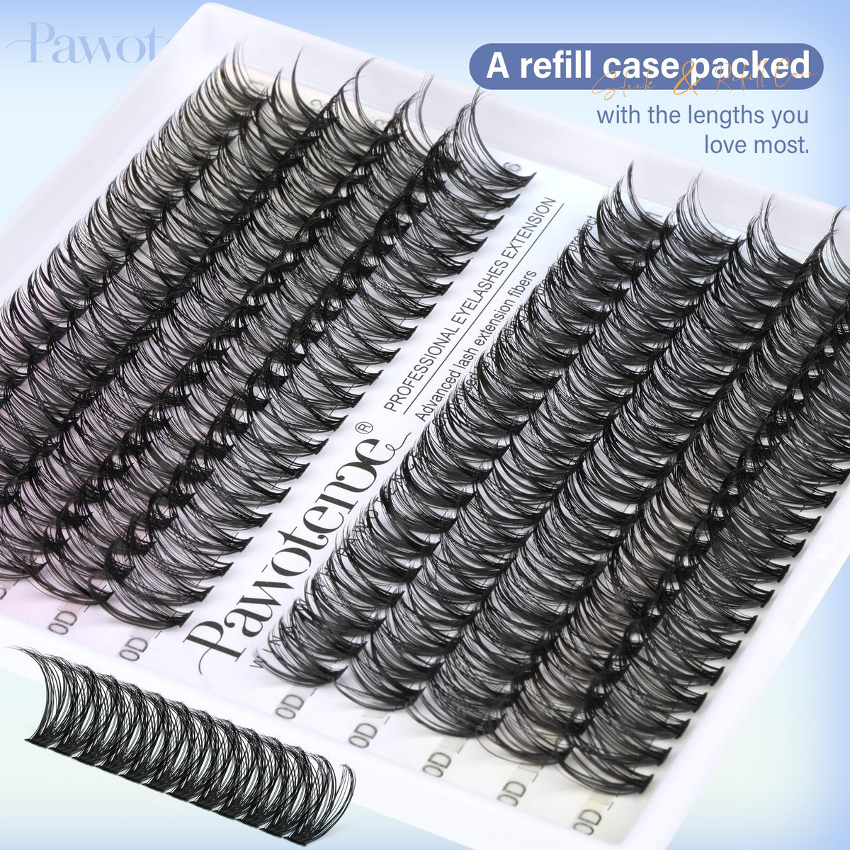 Pawotence Lash Clusters 11-16mm lash lengths displayed