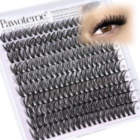 Pawotence Lash Clusters 200pcs front view with various lengths