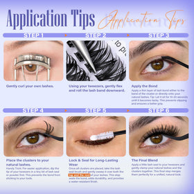 Pawotence Lash Clusters 200pcs with application tools