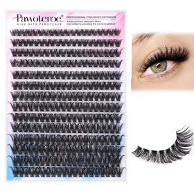 Pawotence Lash Clusters 280pcs front view with varied lengths