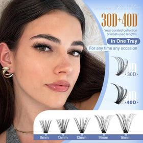 Pawotence Lash Clusters 30D and 40D lash fibres close-up