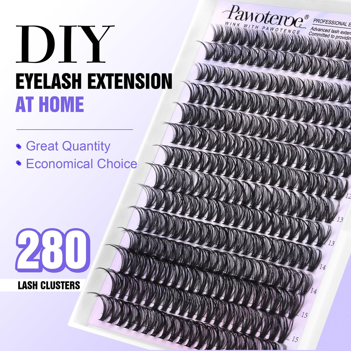 Pawotence Lash Clusters 40D close-up of individual lashes