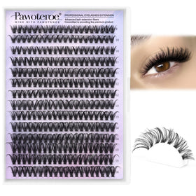 Pawotence Lash Clusters 40D front view with mixed lengths