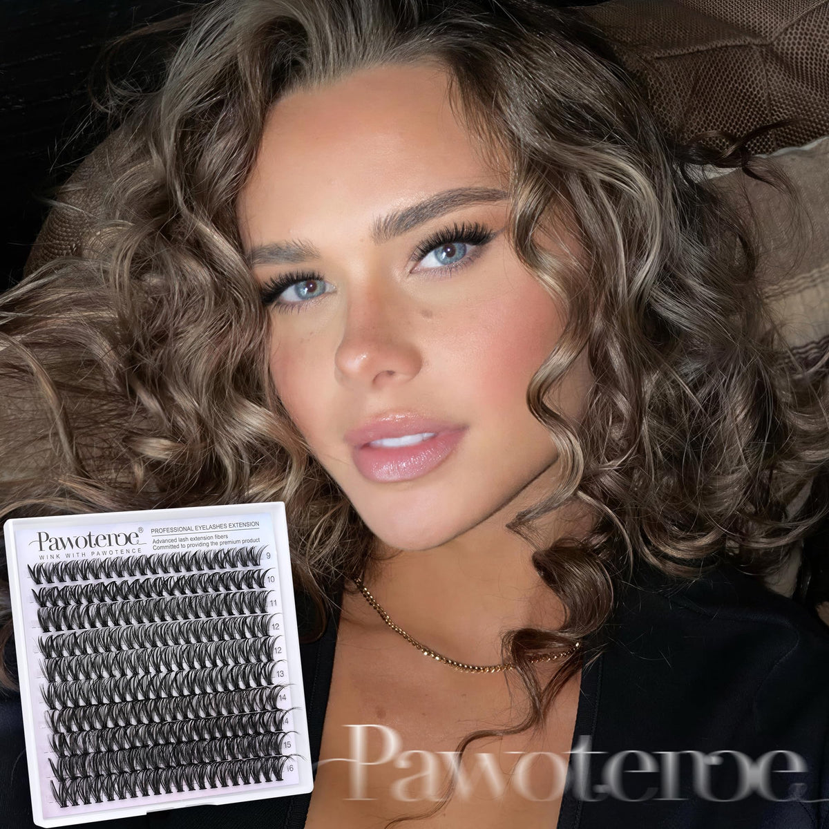 Pawotence Lash Clusters 40D in a beauty setup