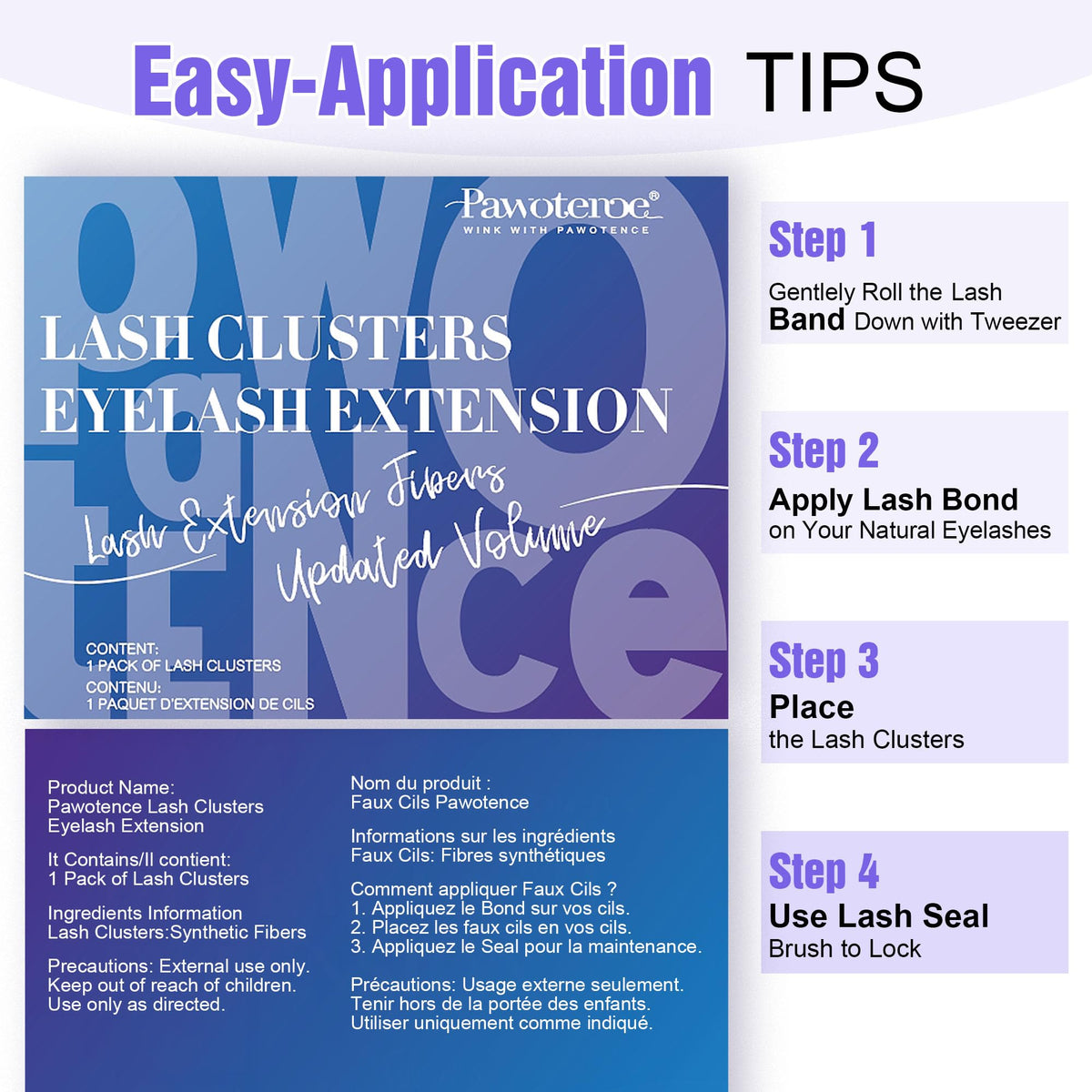 Pawotence Lash Clusters 40D mixed lengths in use