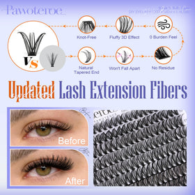 Pawotence Lash Clusters displayed on a makeup table