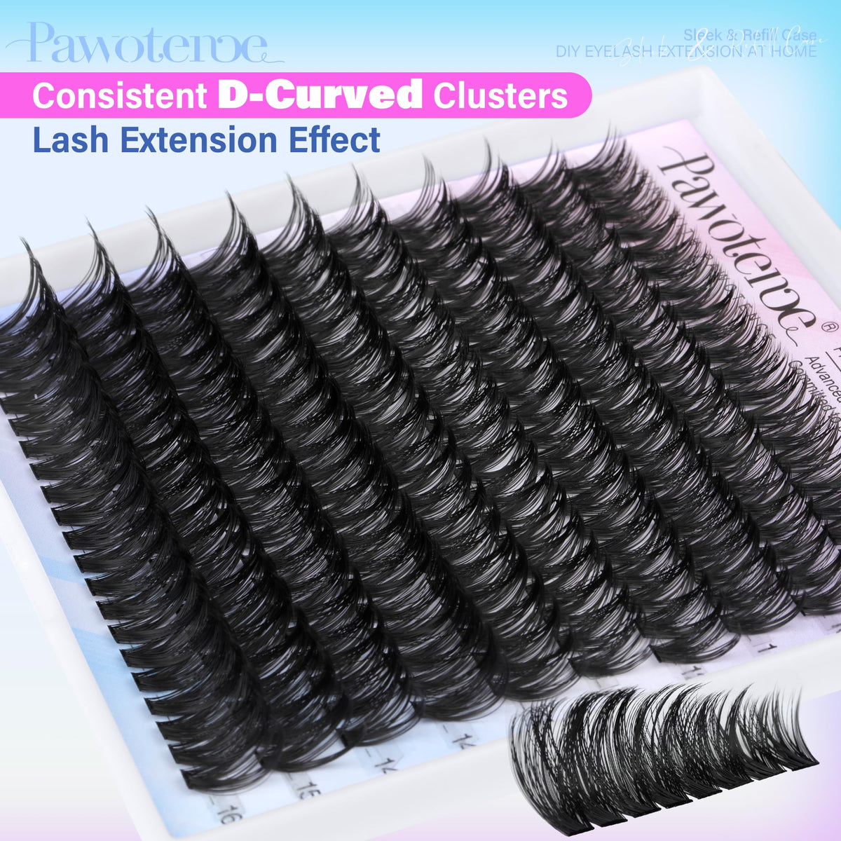 Pawotence Lash Clusters displayed with application tools