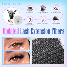 Pawotence Lash Clusters in use on a model's eyes