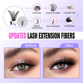 Pawotence lash clusters in various lengths from 8-16mm