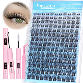 Pawotence Lash Clusters Kit 154pcs with lash bond and applicator