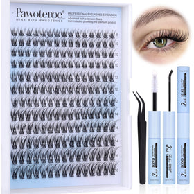 Pawotence Lash Clusters Kit 180pcs with bond and tweezers