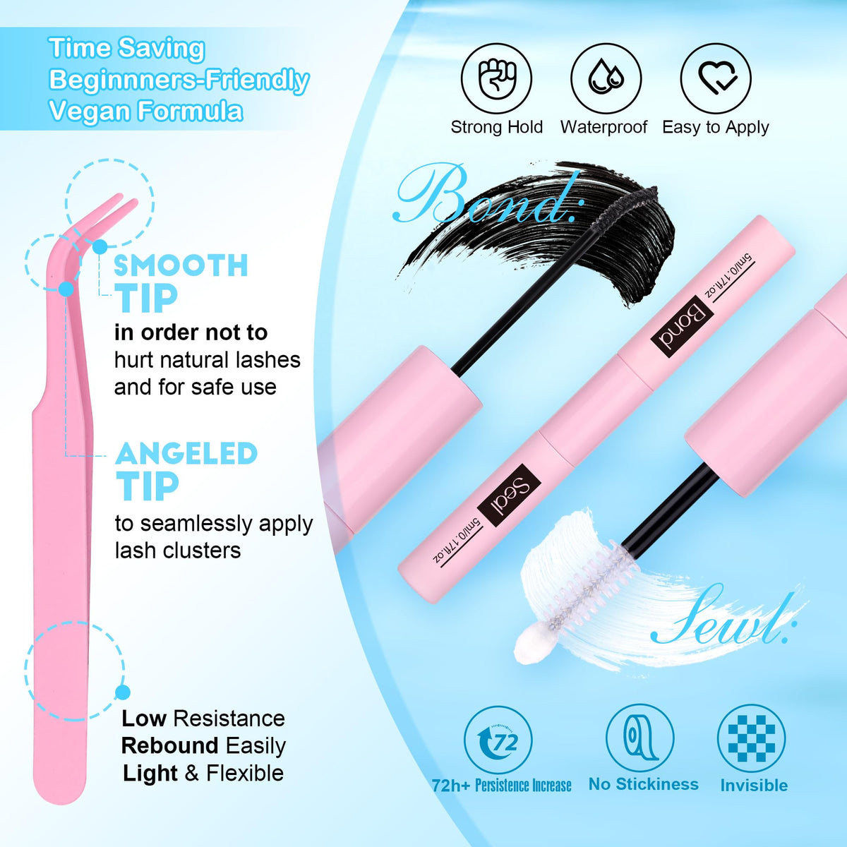 Pawotence Lash Clusters Kit packaging showing contents
