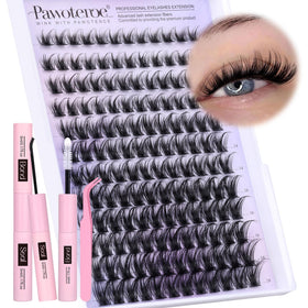 Pawotence Lash Clusters Kit with 144pcs individual lashes and applicator