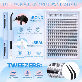 Pawotence lash clusters kit with all included components