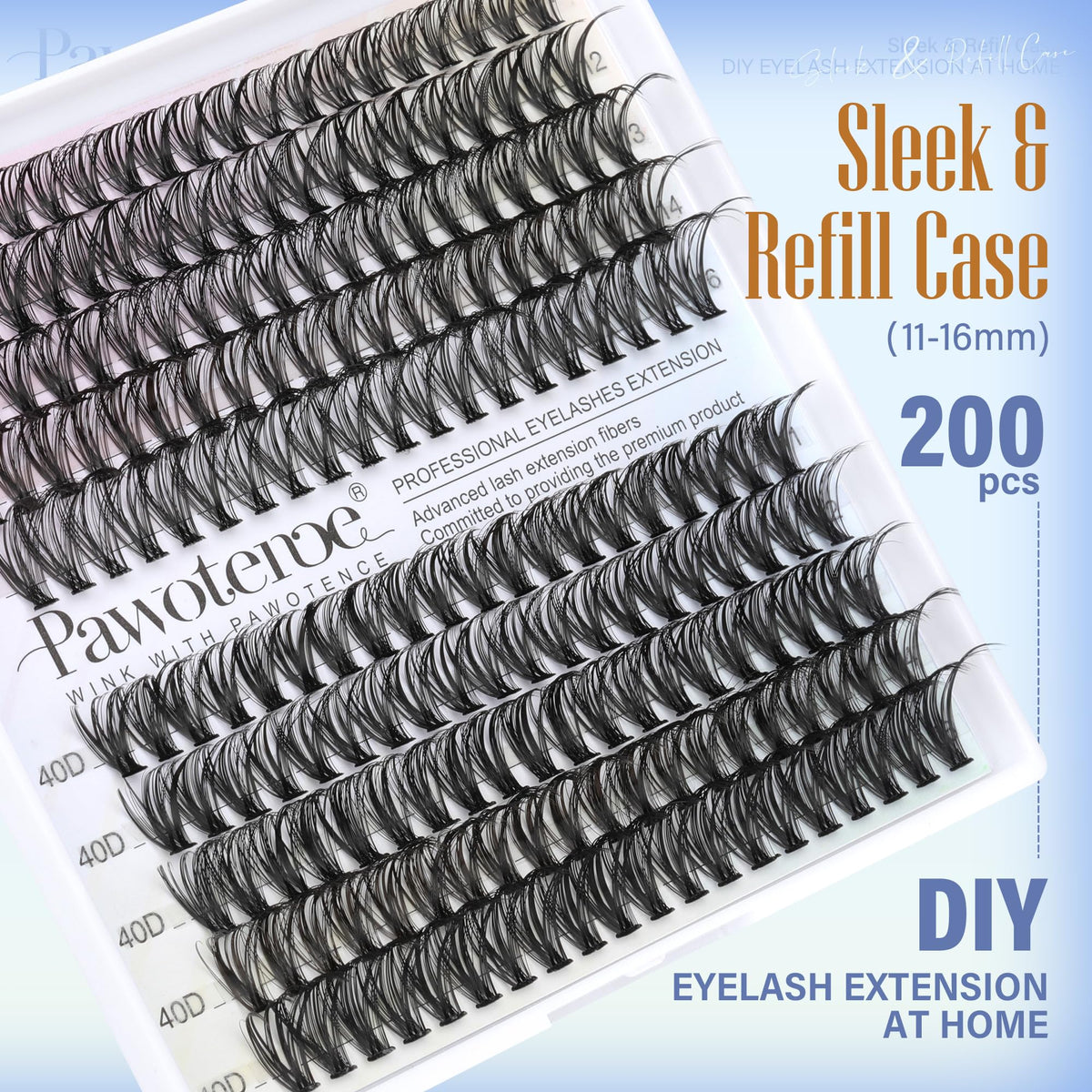 Pawotence Lash Clusters packaging showing individual lash clusters