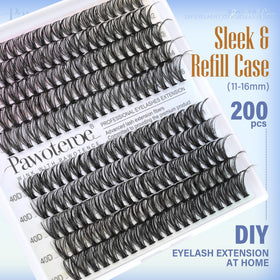 Pawotence Lash Clusters packaging showing individual lash clusters