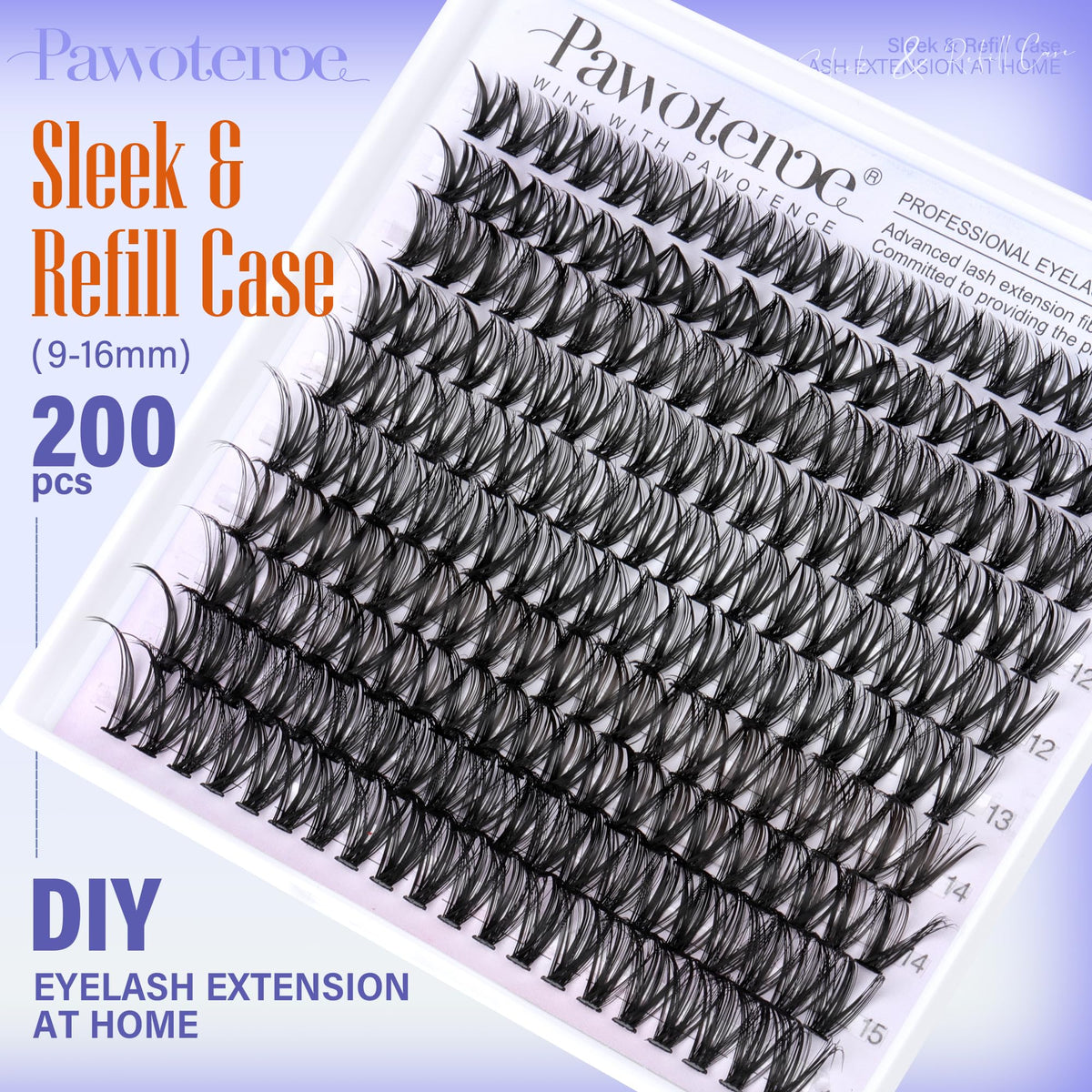 Pawotence Lash Clusters packaging showing individual lashes