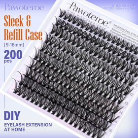 Pawotence Lash Clusters packaging showing individual lashes