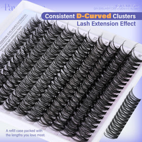 Pawotence Lash Clusters showing different lash styles