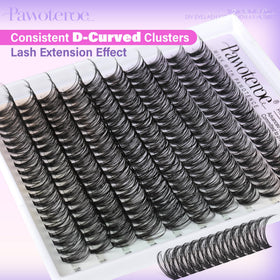 Pawotence Lash Clusters showing lash bond and seal brush