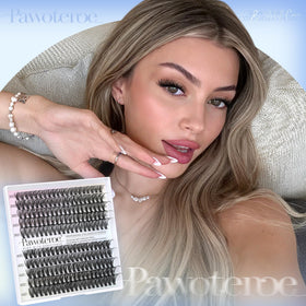 Pawotence Lash Clusters with lash bond and seal brush