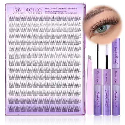 Pawotence Lash Extension Kit 168pcs with lash bond and seal