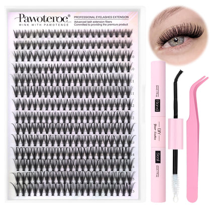 Pawotence Lash Extension Kit 280pcs with lash bond and applicator