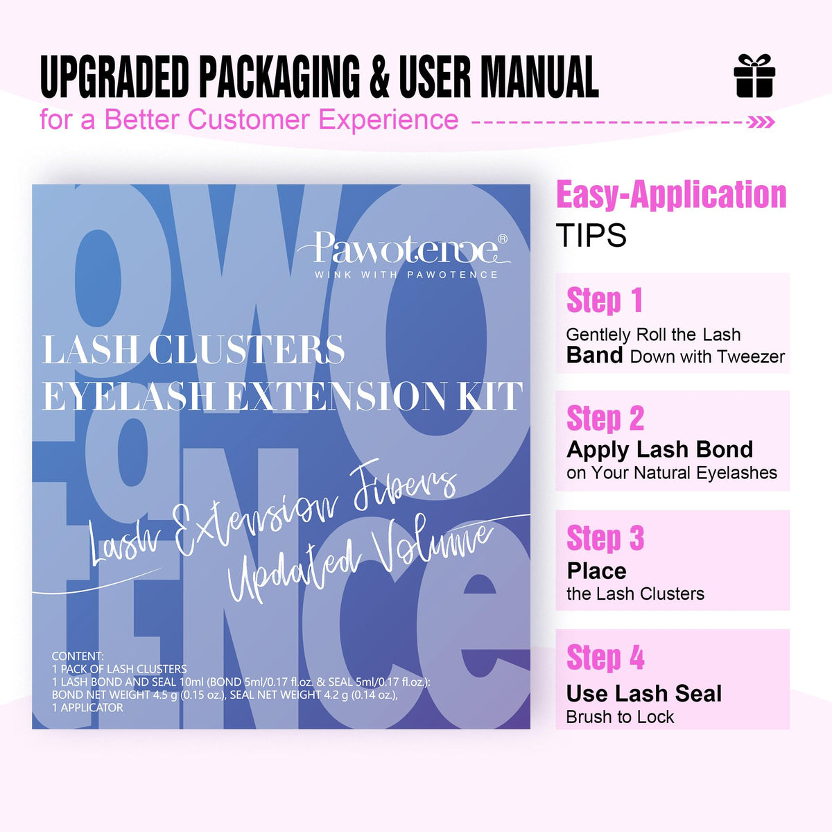 Pawotence Lash Extension Kit contents overview