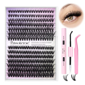 Pawotence Lash Extension Kit with 280pcs individual lash clusters